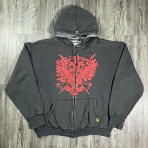 Vintage MCD Y2K Men's Grey and Black Hoodie